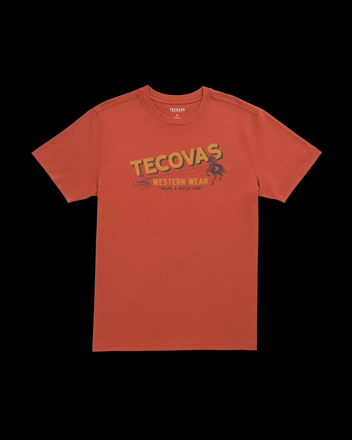 Front view of Men's Rope One Tee SS - Orange Rust on plain background