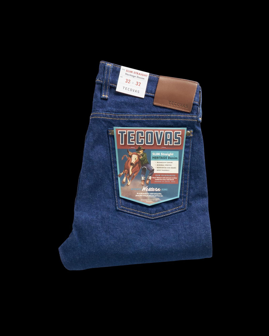 View of Men's Slim Straight Heritage Denim - Dark Blue