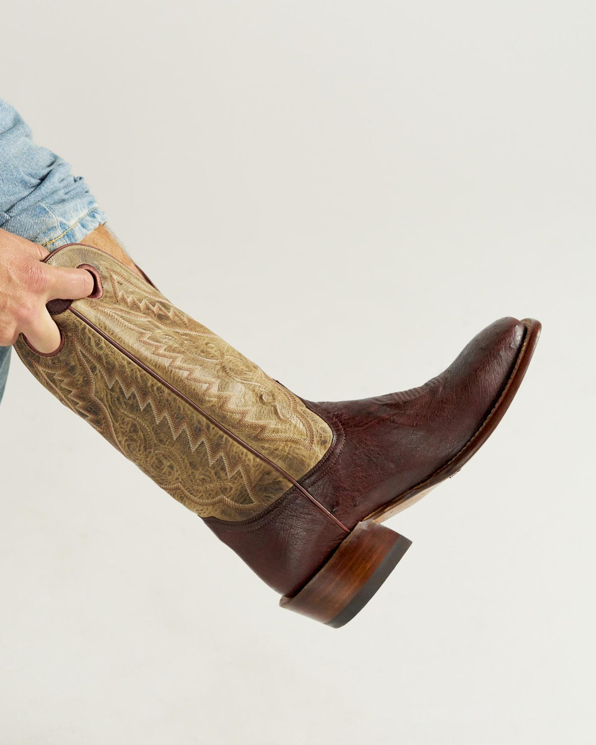 View of The Cody - Mahogany Smooth Ostrich