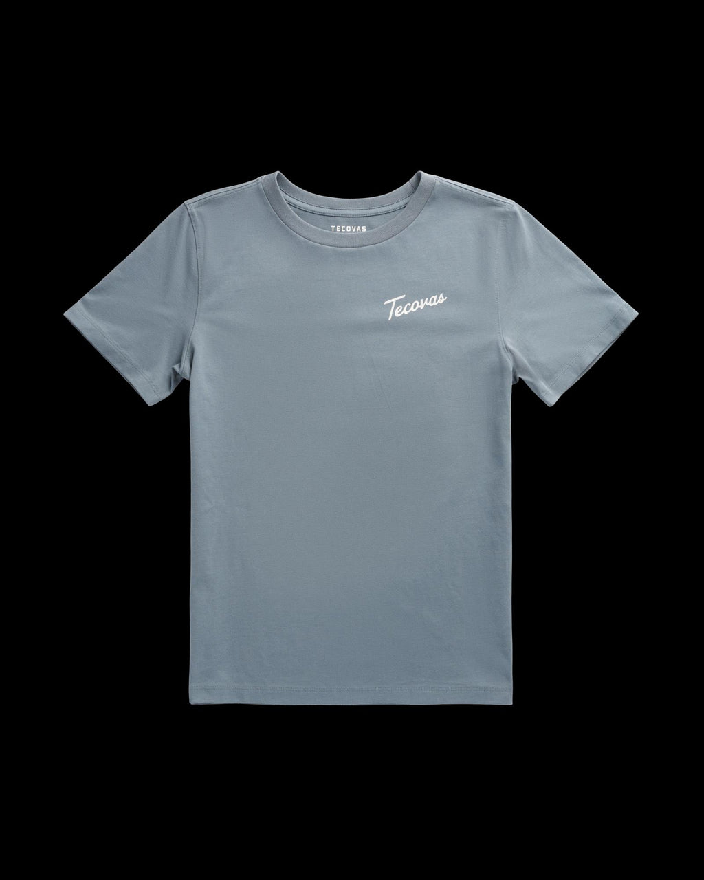 Front view of Women's Store Front Tee - Blue on plain background