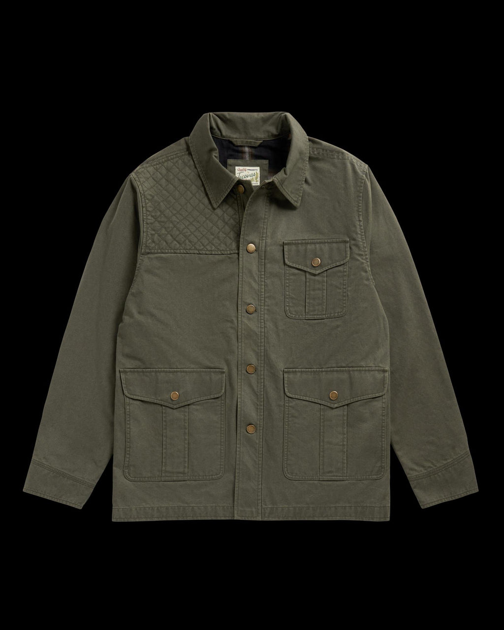 Front view of Men's Field Jacket - Dark Olive on plain background