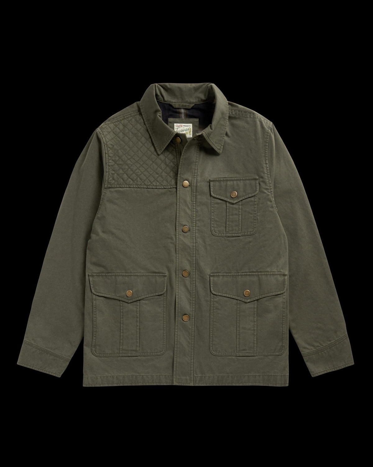 Front view of Men's Field Jacket - Dark Olive on plain background