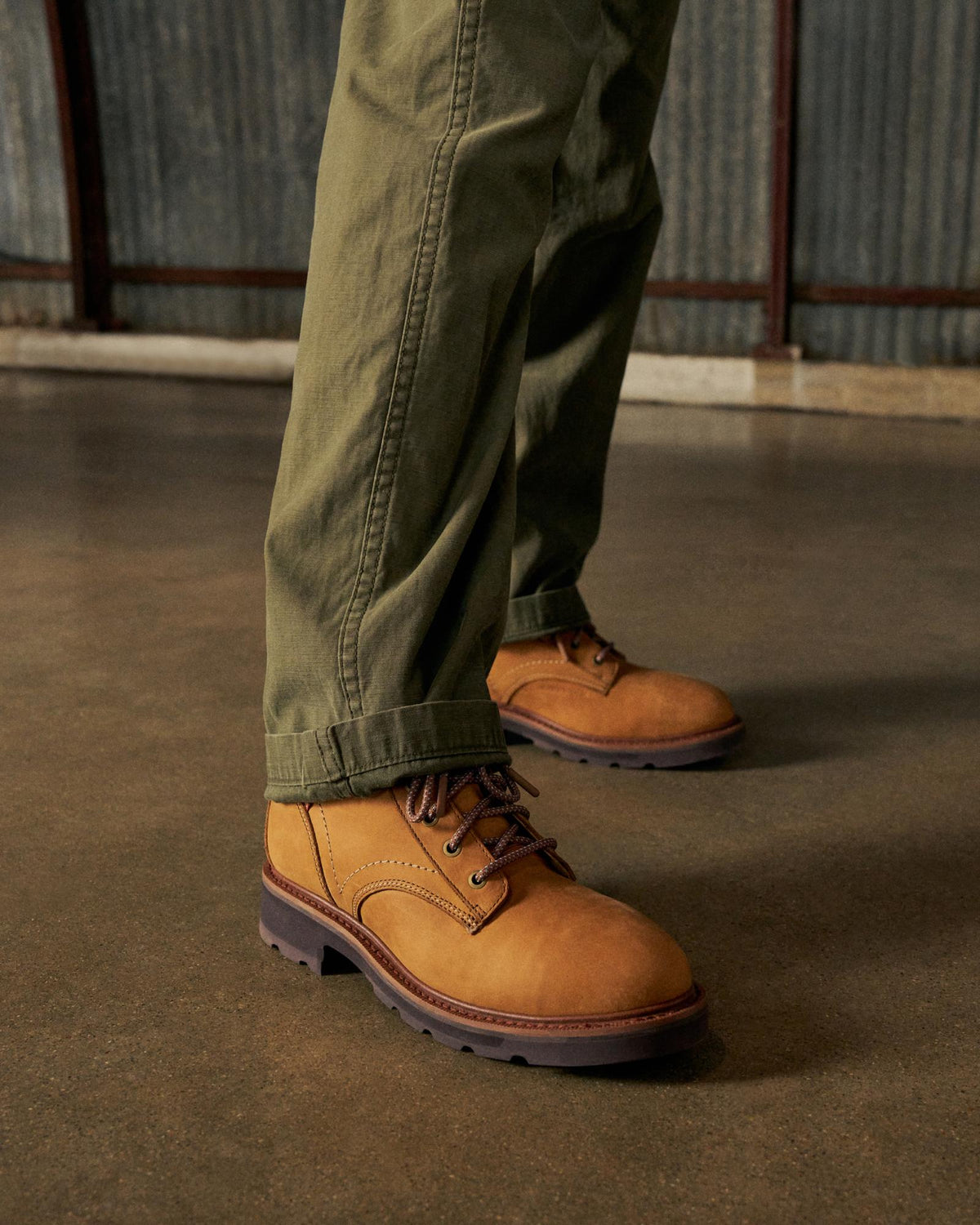 Toe view of LongHaul Waterproof Lace Up Composite Toe Work Boot - Light Tan on plain background
