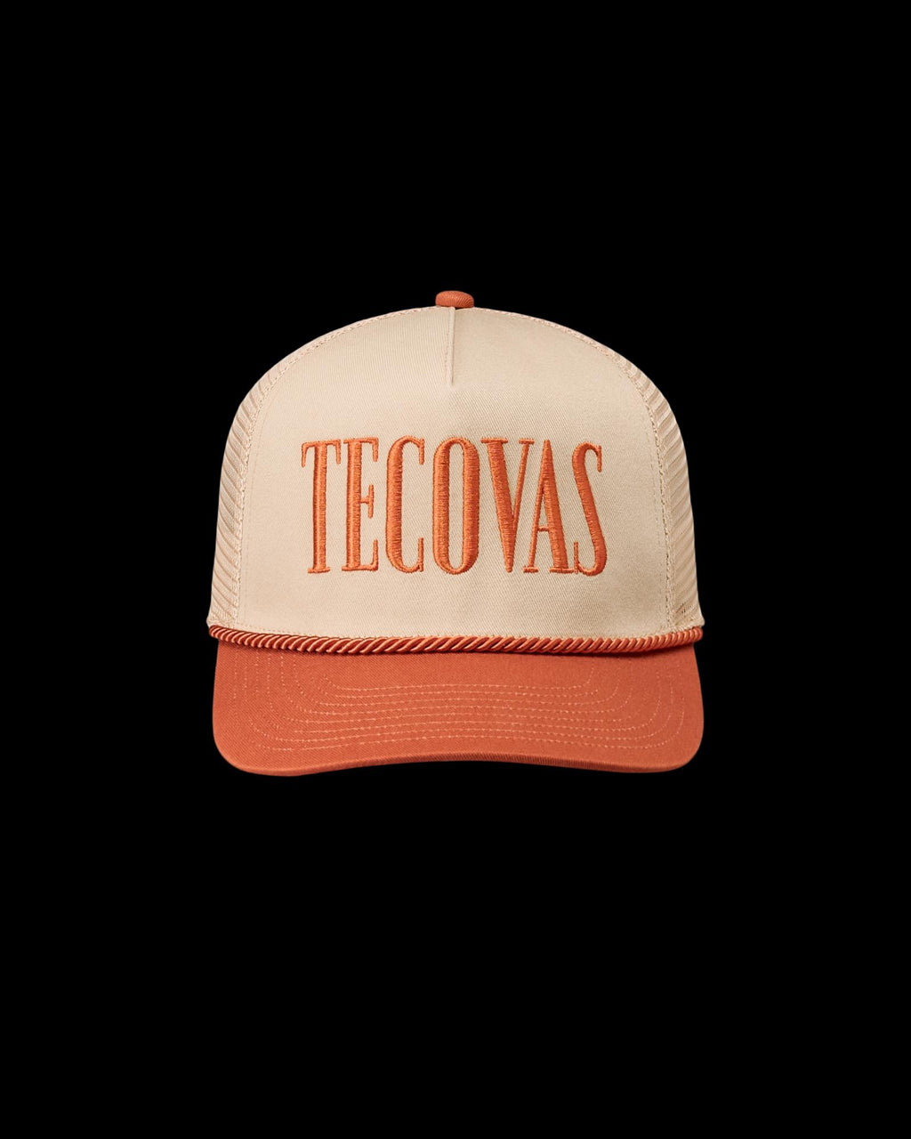 Front view of Tecovas Badge Trucker - Burnt Orange on plain background