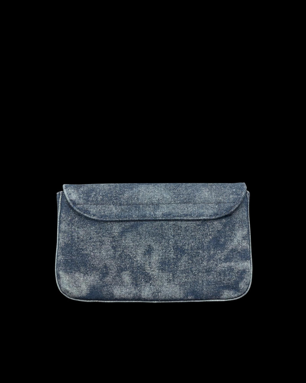 Back view of Denim Shoulder Bag - Medium Wash on plain background