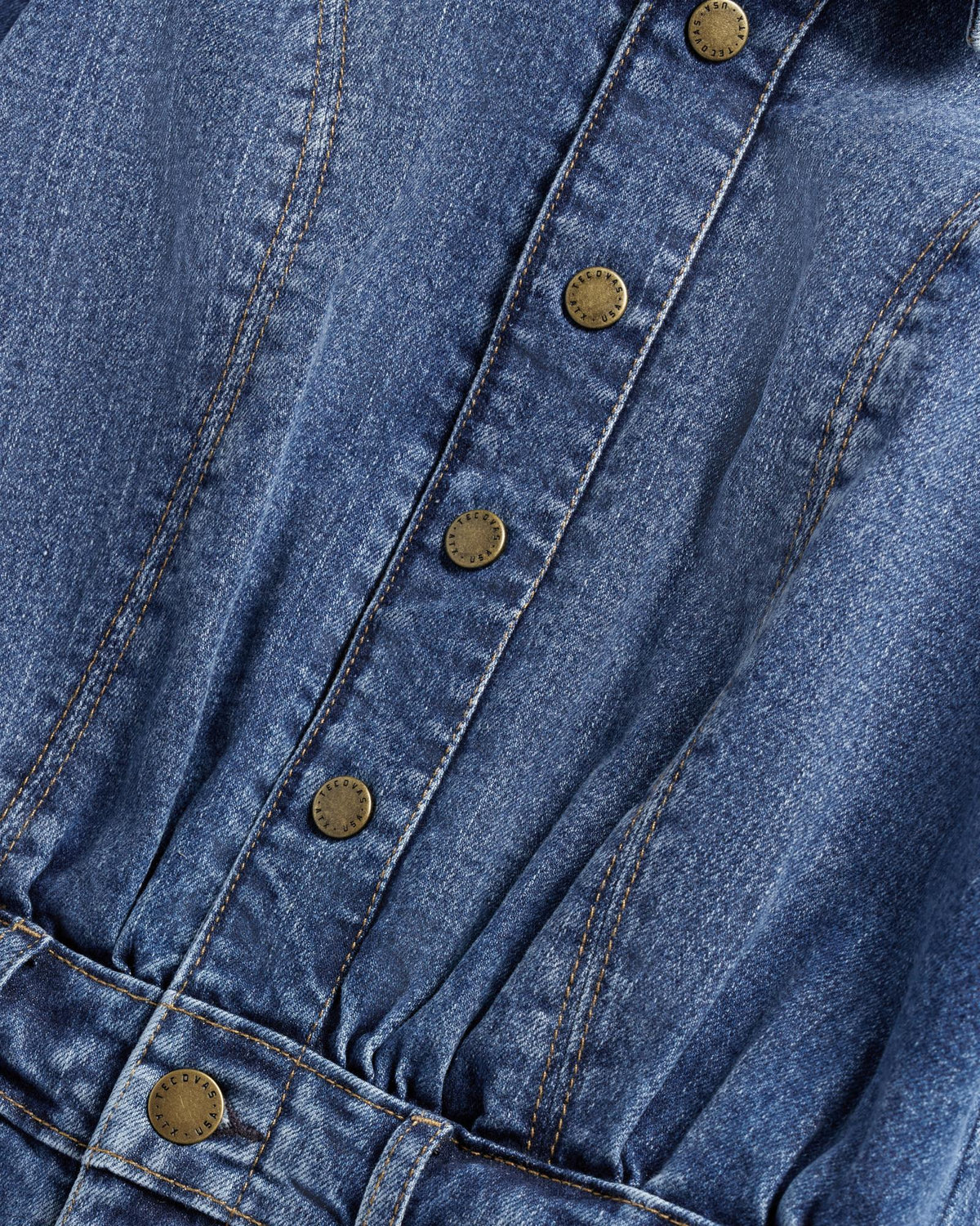 View of Women's L/S Denim Midi Dress - Medium Wash