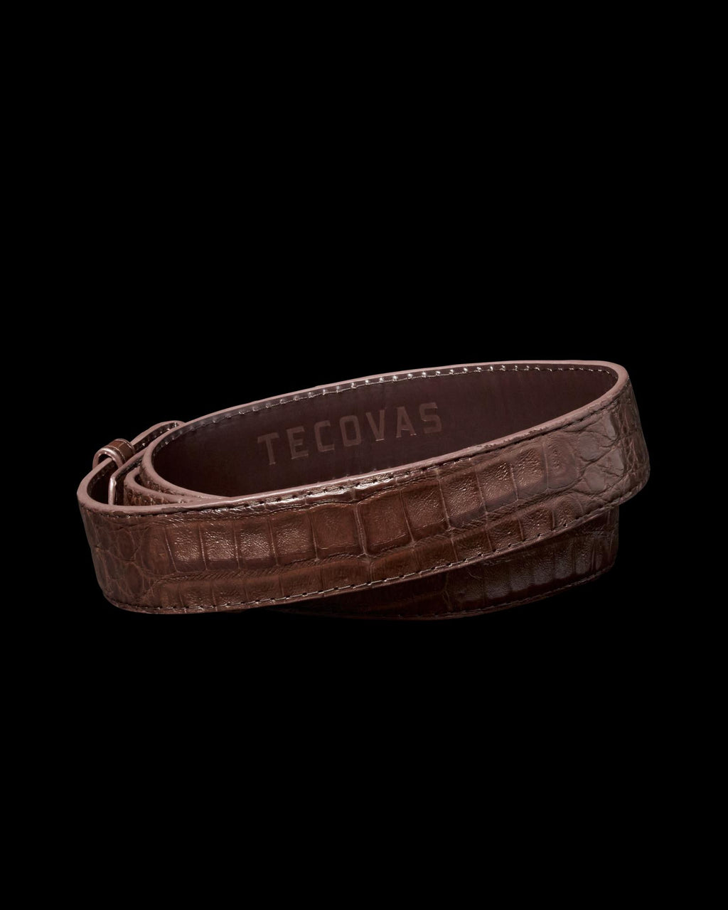 Back view of Men's Caiman Belt II - Oak on plain background