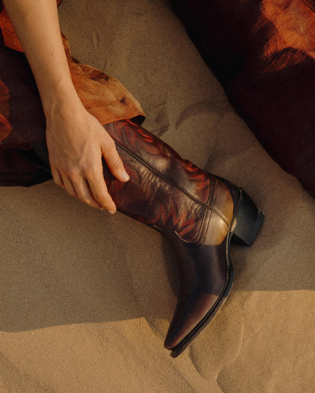 View of The Annie - Black Cherry Cowhide