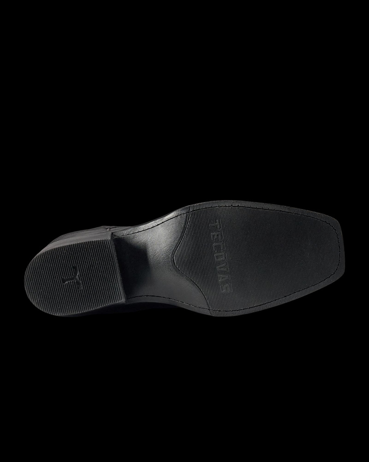 Sole view of The Charlie - Midnight Cowhide on plain background