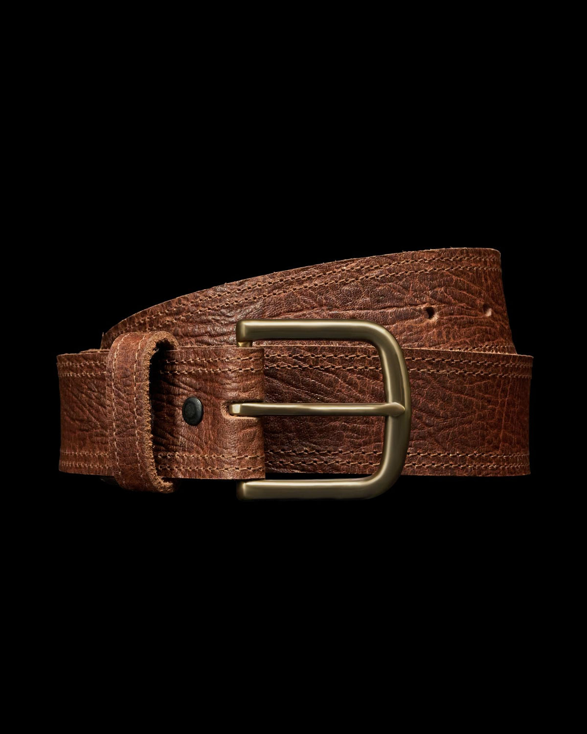 Front view of Men's Chore Belt - Tobacco on plain background