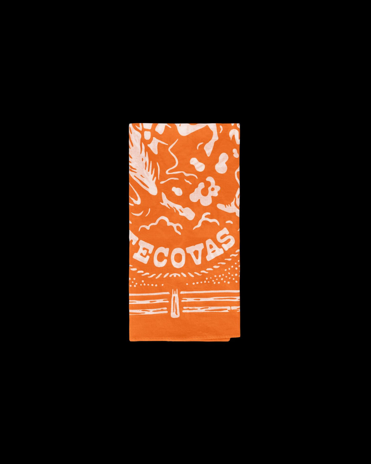 Folded view of Gameday Bandana - Burnt Orange on plain background