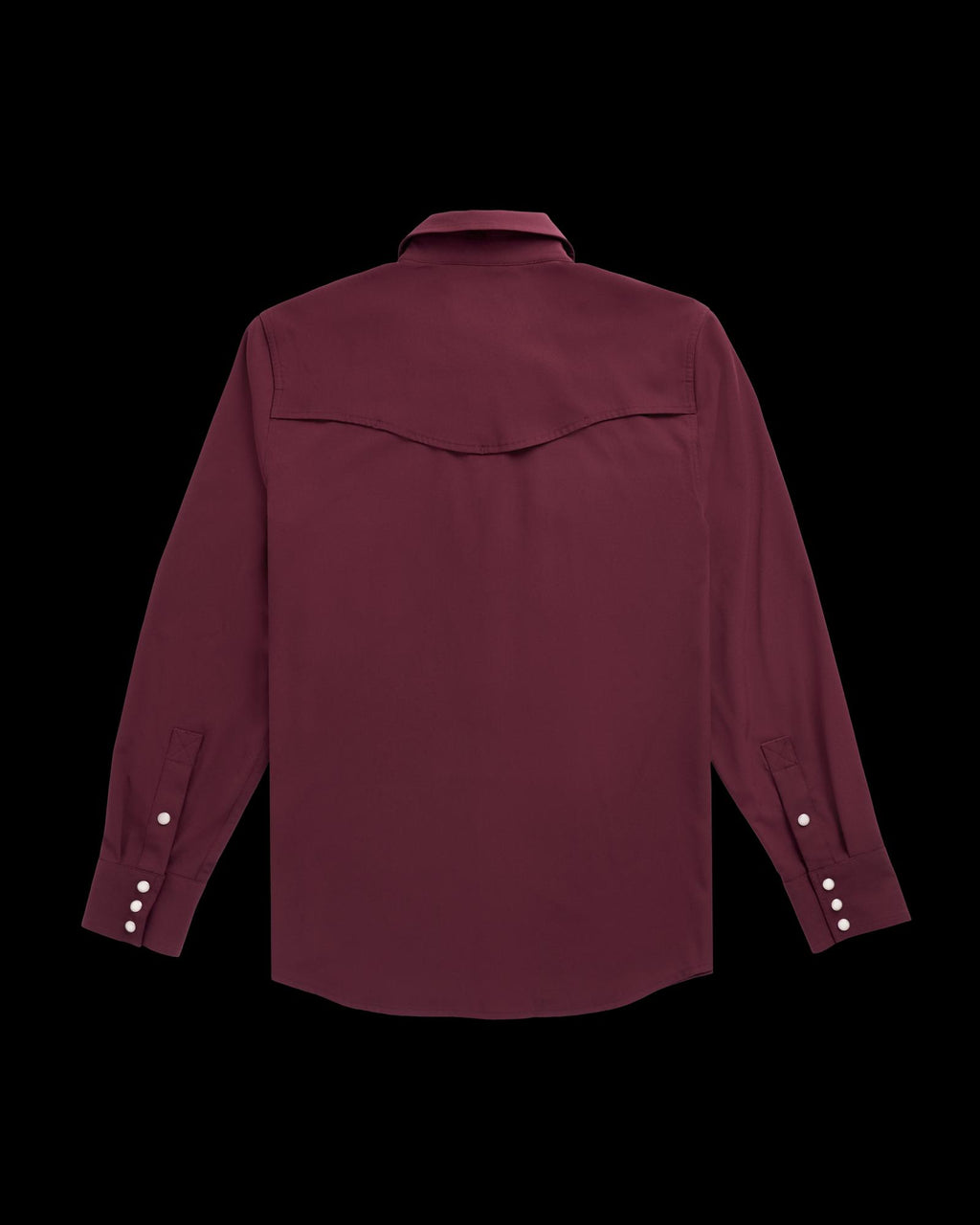 Closeup detail view of Men's Performance Western Pearl Snap - Maroon