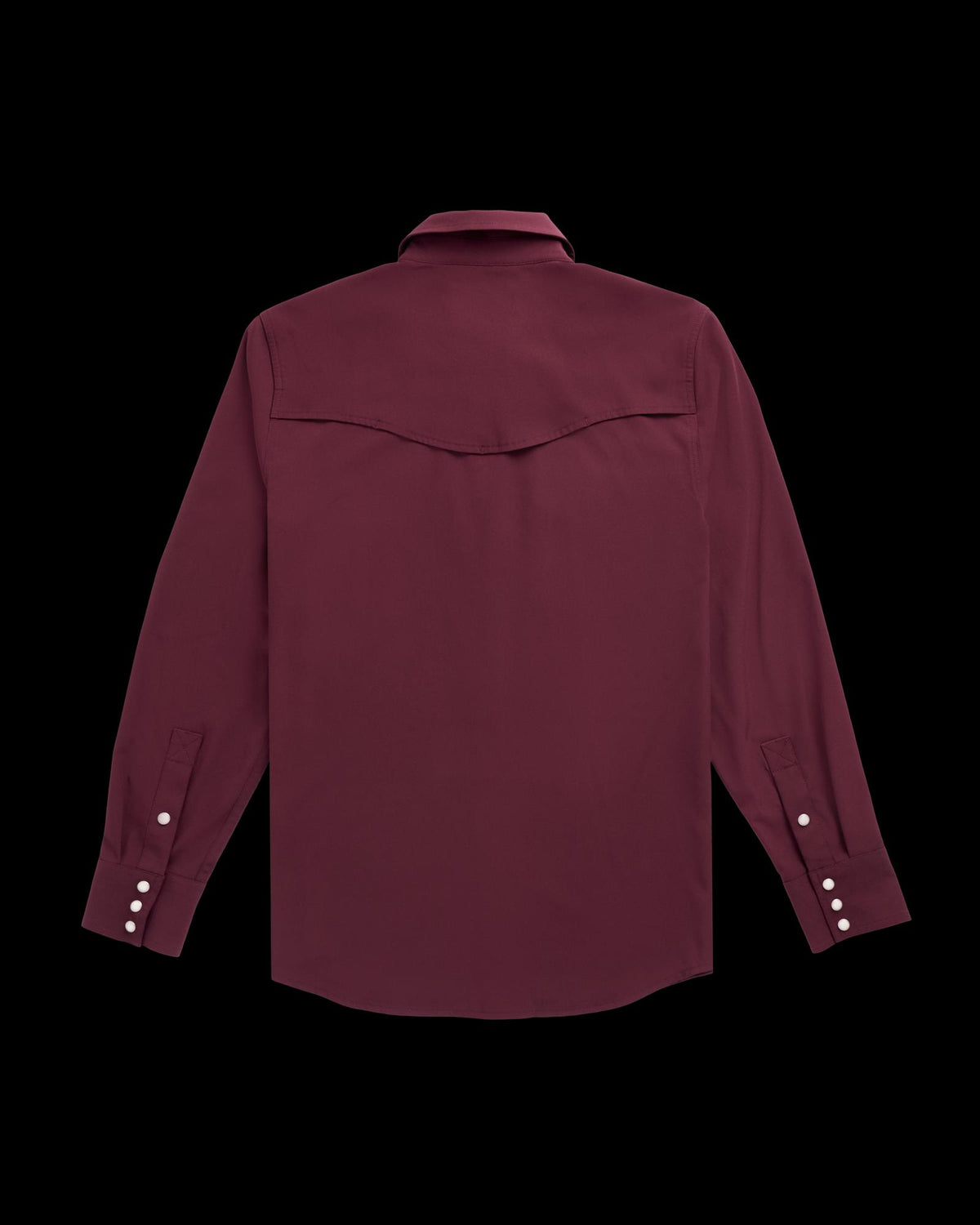 Closeup detail view of Men's Performance Western Pearl Snap - Maroon