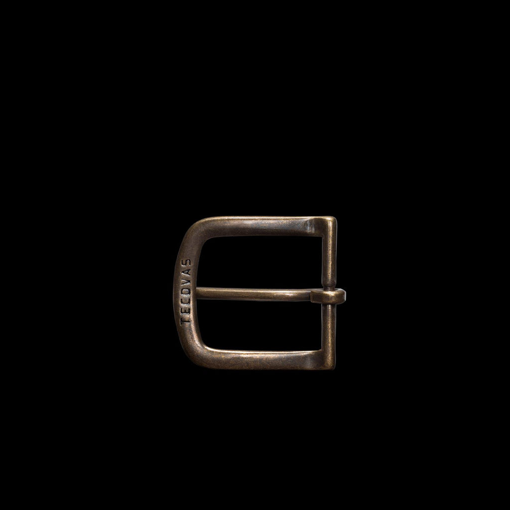Front view of Men's Belt Buckle - Antique Brass on plain background