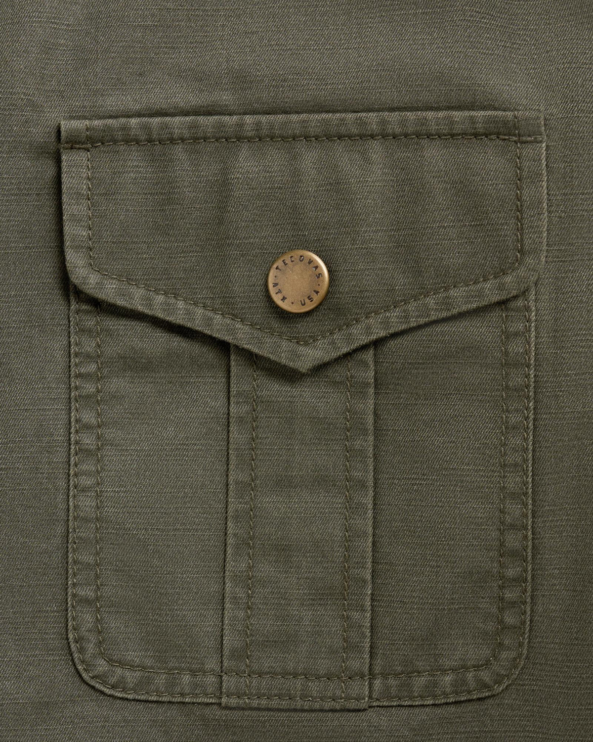 Closeup view of Men's Field Jacket - Dark Olive