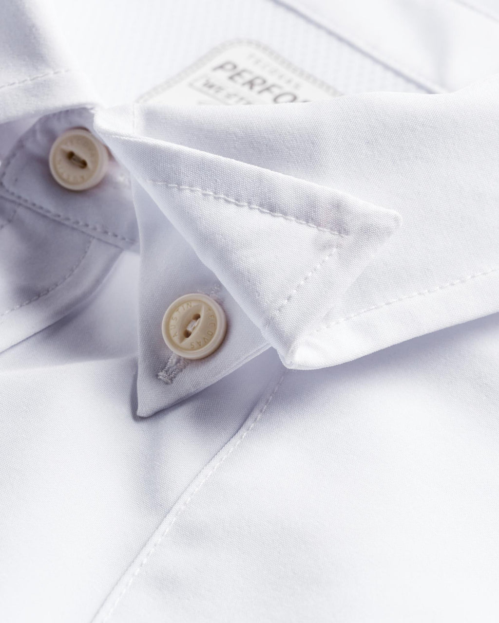 Closeup detail view of Men's Performance Western Pearl Snap SS - White
