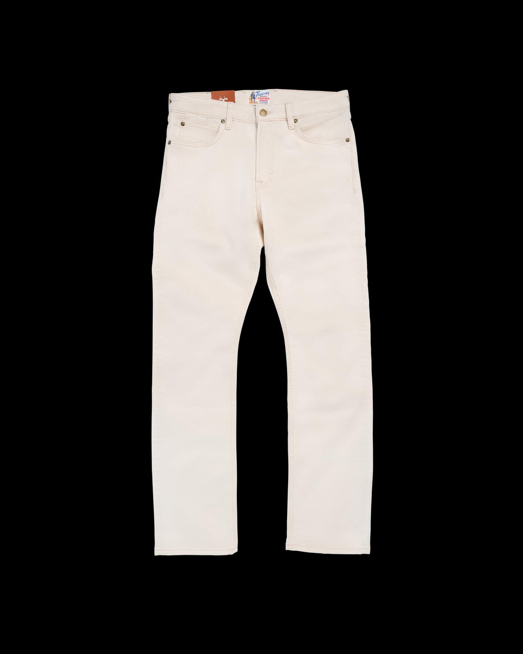 Front view of Men's Slim Straight Stretch Twill - Light Sand on plain background