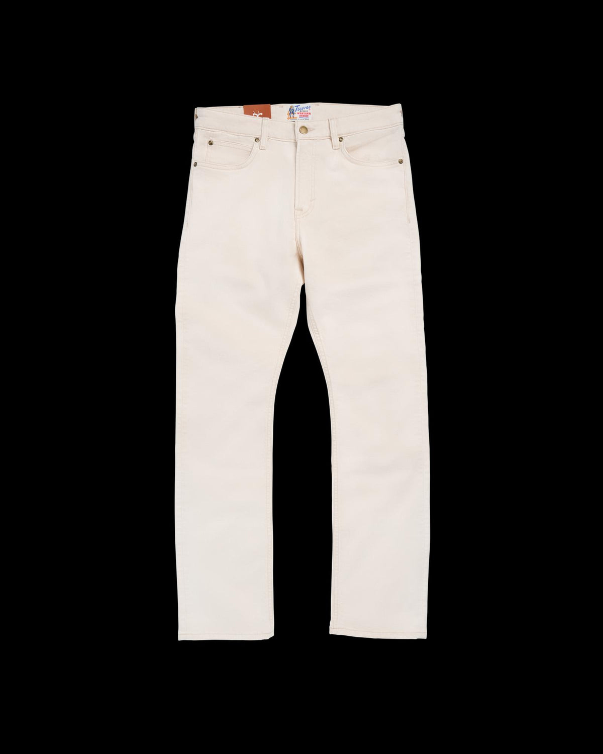 Front view of Men's Slim Straight Stretch Twill - Light Sand on plain background