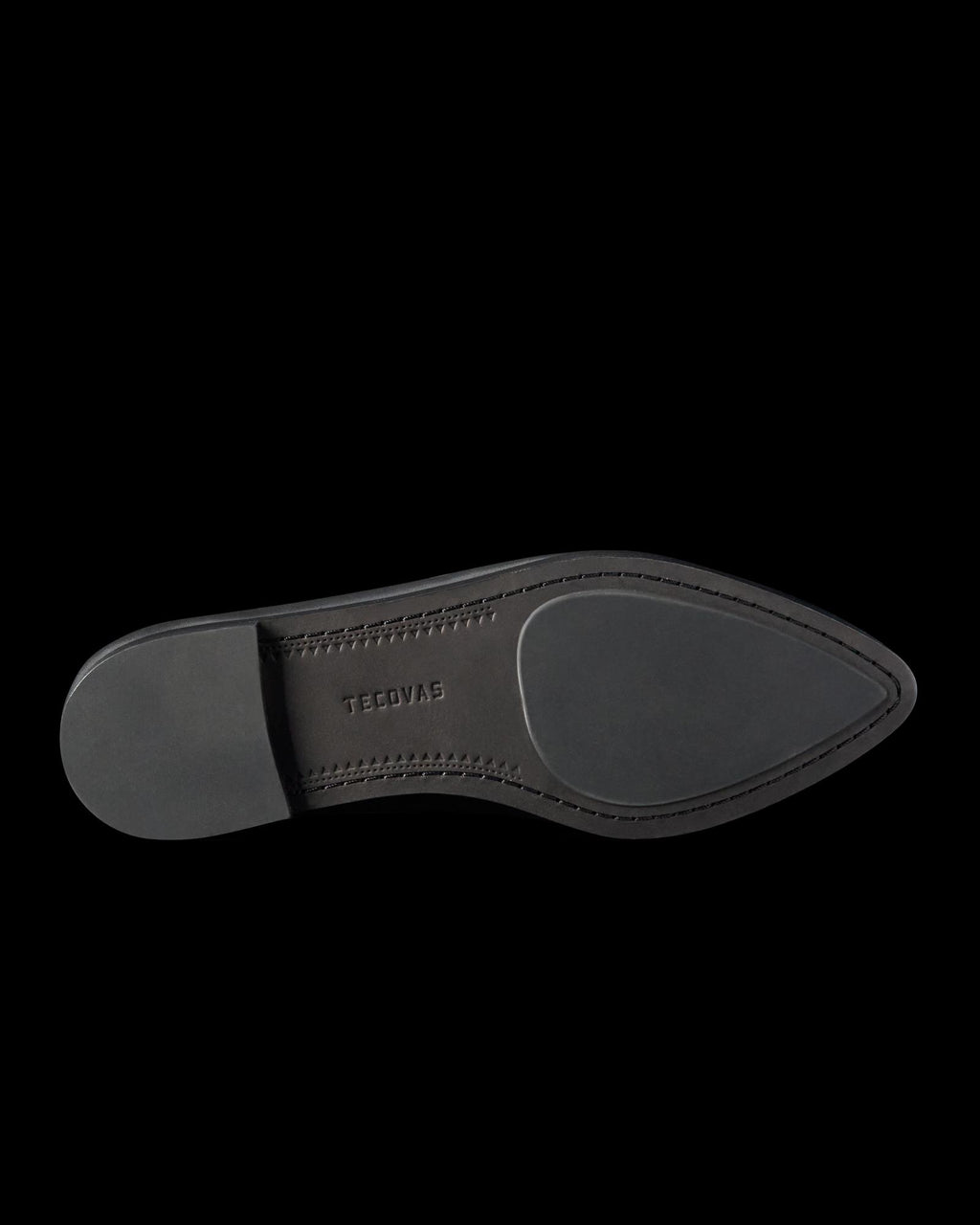 Sole view of The Misty - Midnight Cowhide on plain background