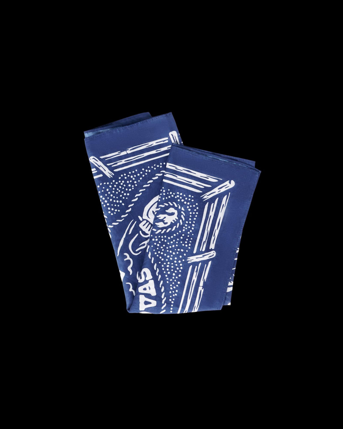Folded view of Gameday Bandana - Navy on plain background