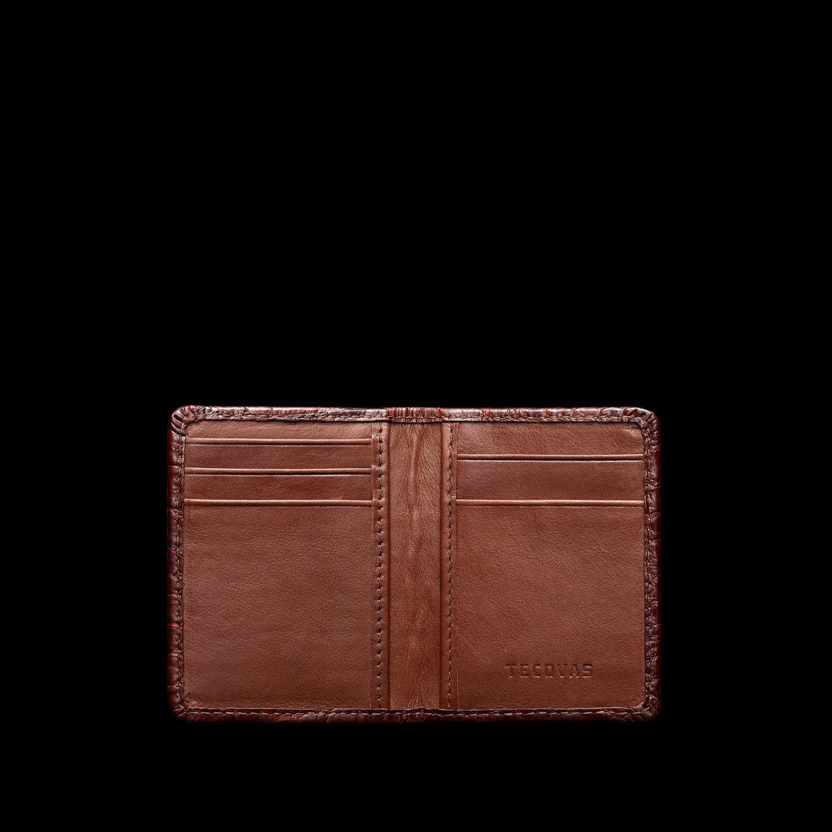 Front view of Bifold Card Case - Walnut on plain background