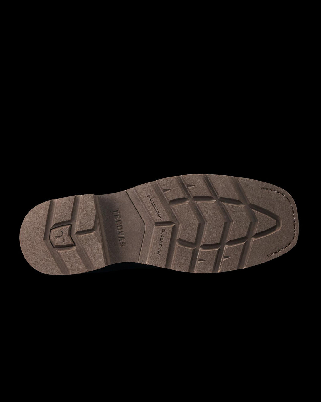 Toe view of LongHaul Waterproof Square Composite Toe Work Boot - Umber Cowhide on plain background