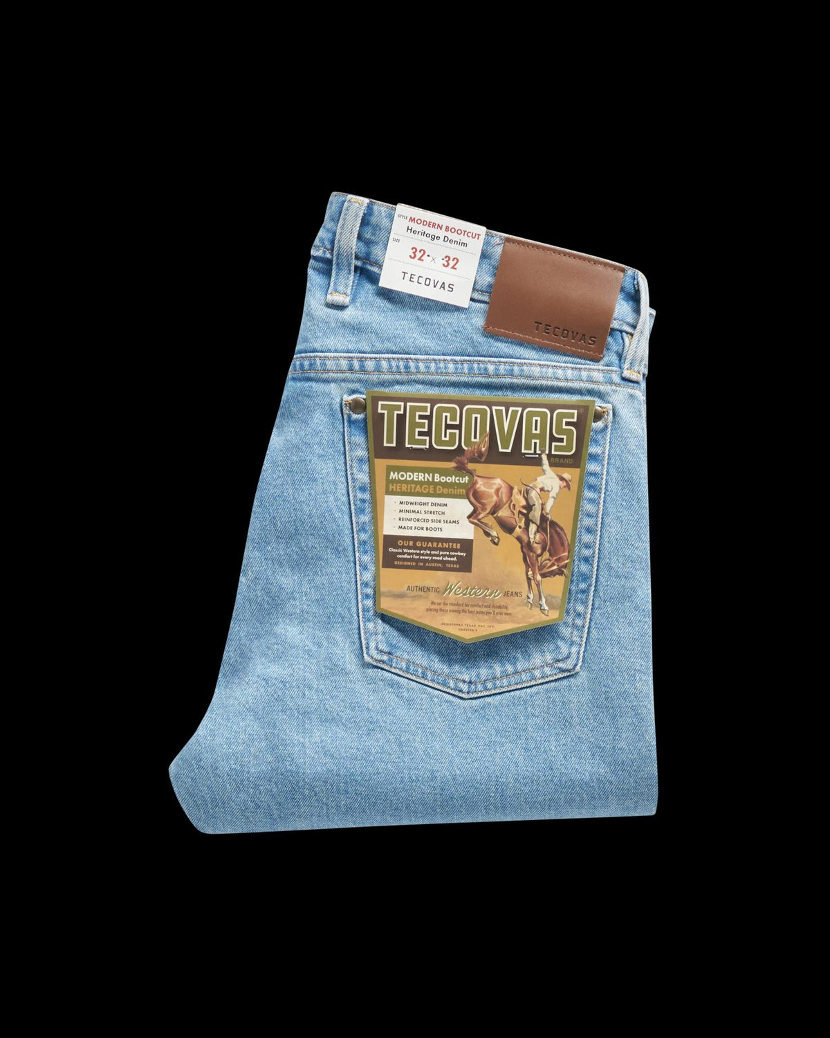 View of Men's Modern Bootcut Heritage Denim - Light Blue
