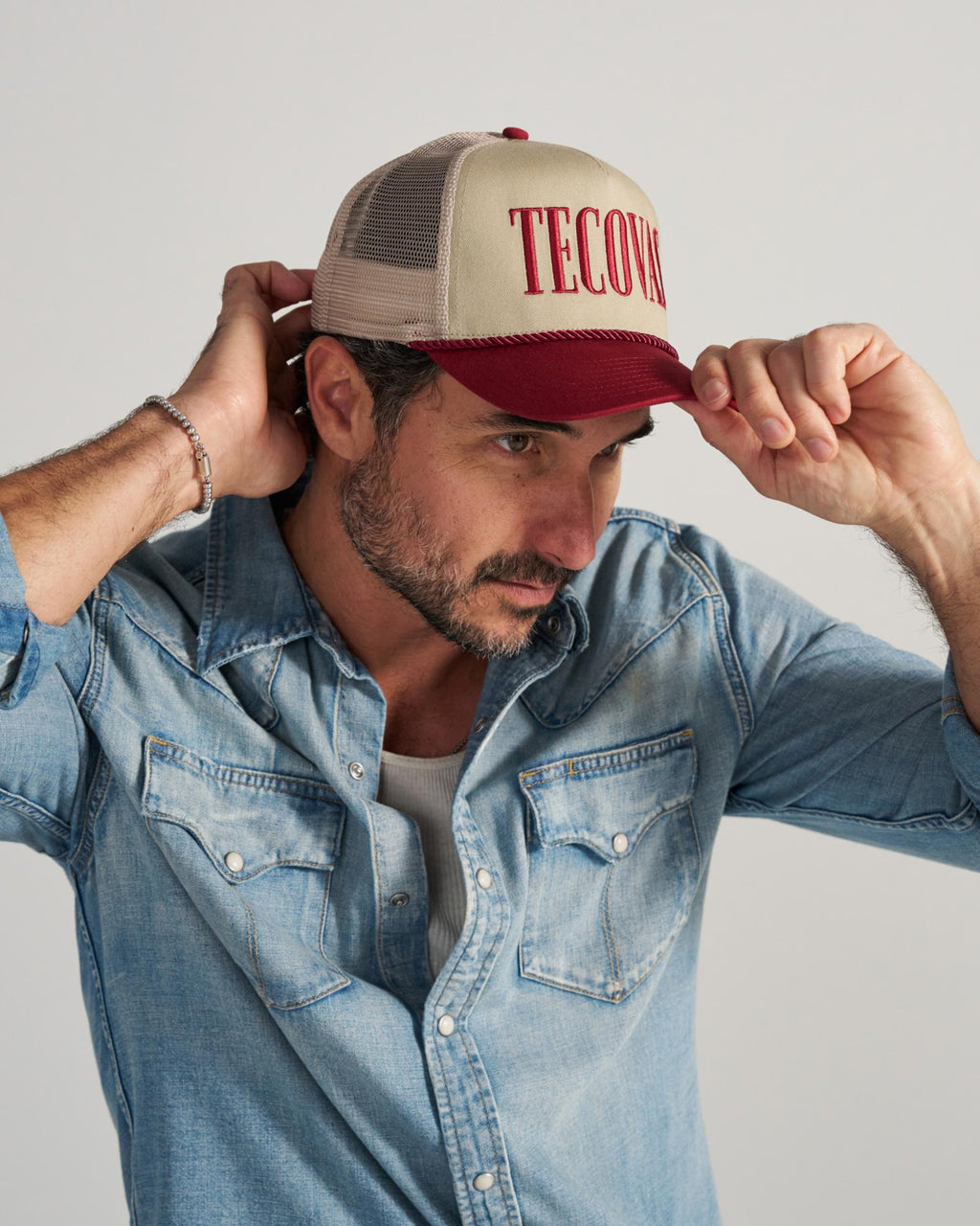 View of Tecovas Badge Trucker - Red