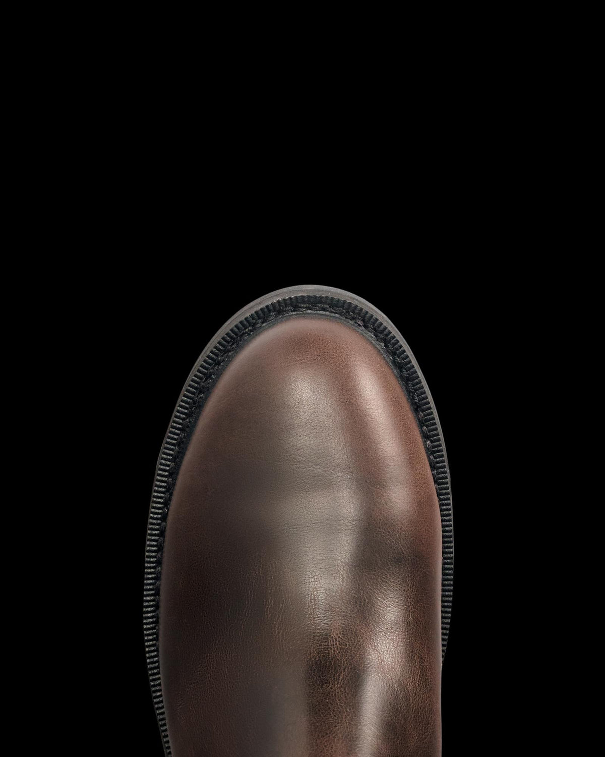 Toe view of Women's LongHaul Waterproof Chelsea Composite Toe Work Boot - Espresso Cowhide on plain background