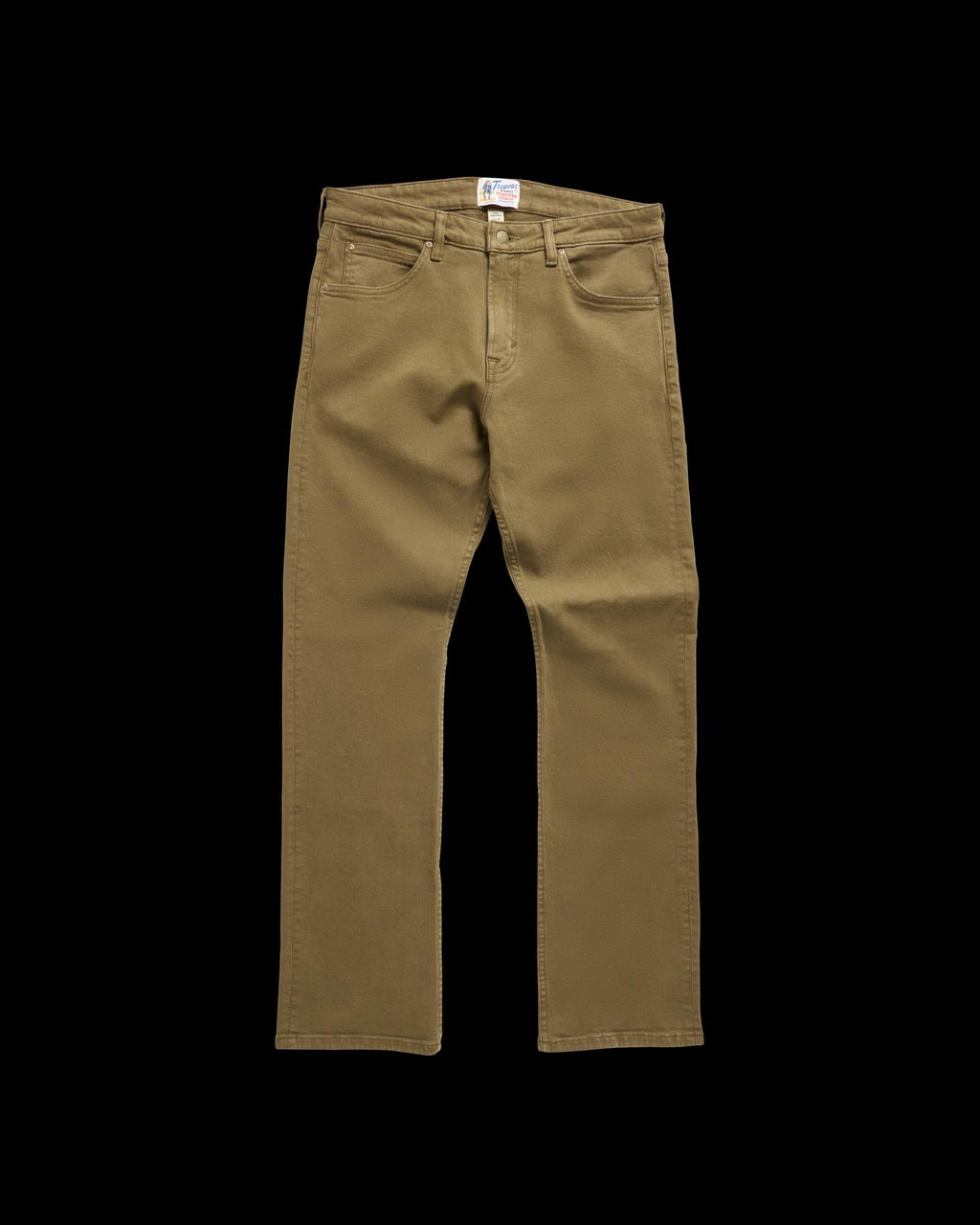 Front view of Men's Slim Straight Stretch Twill - Olive on plain background