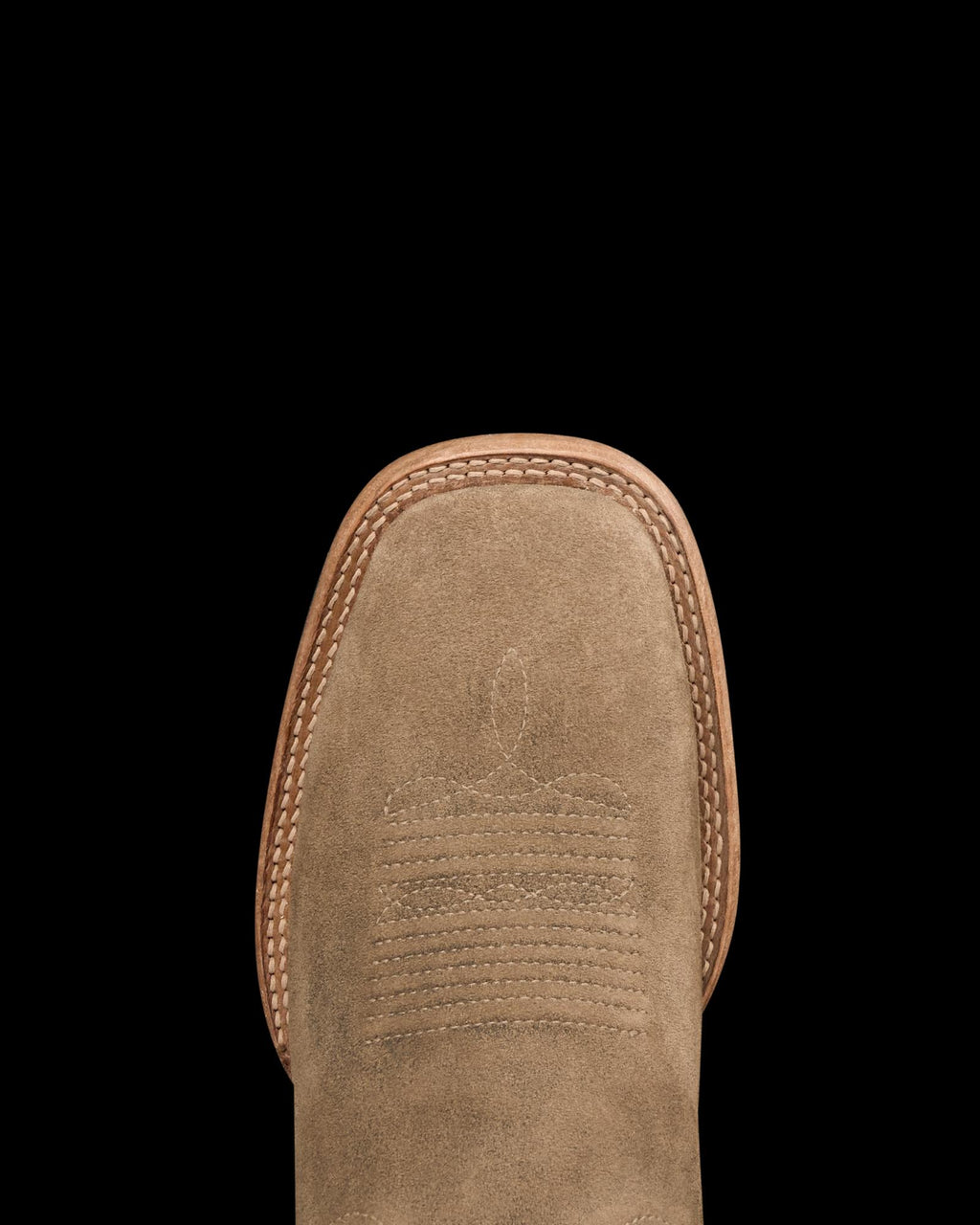 Toe view of The Doc - Gravel Suede on plain background