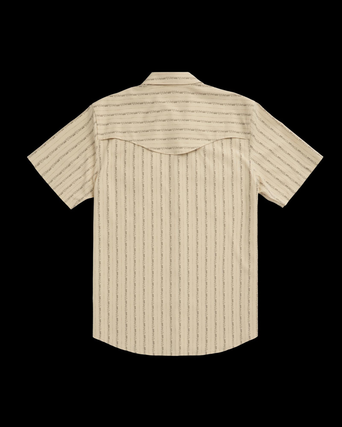 Closeup detail view of Men's Performance Western Short Sleeve Pearl Snap - Sandstone/Multi