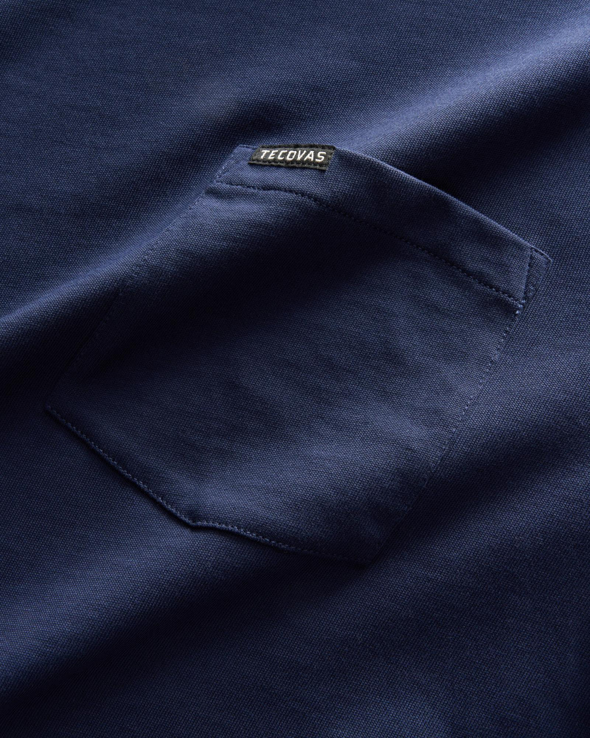 Closeup detail view of Standard Issue Pocket Tee - Navy