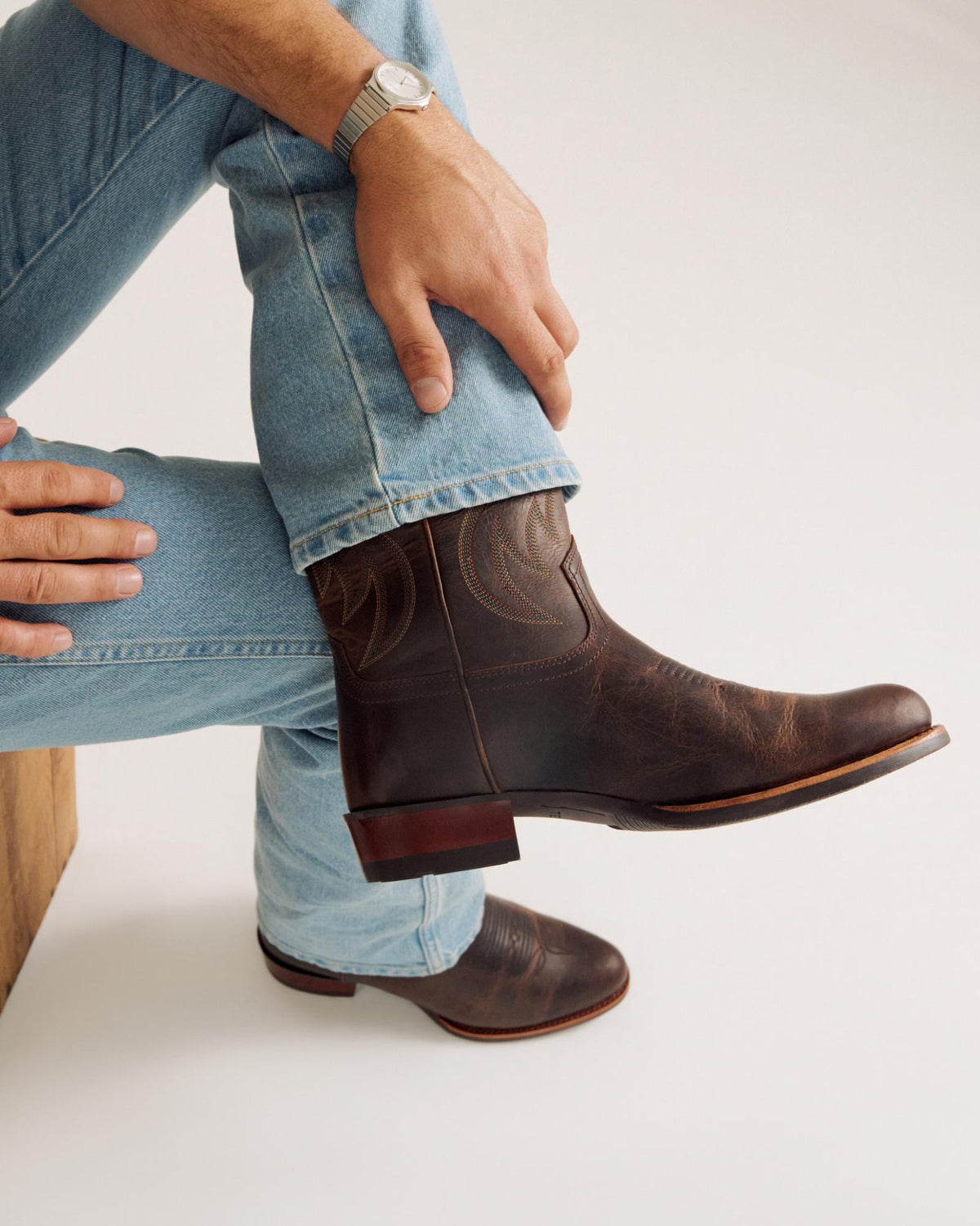 View of The Buck - Molasses Cowhide