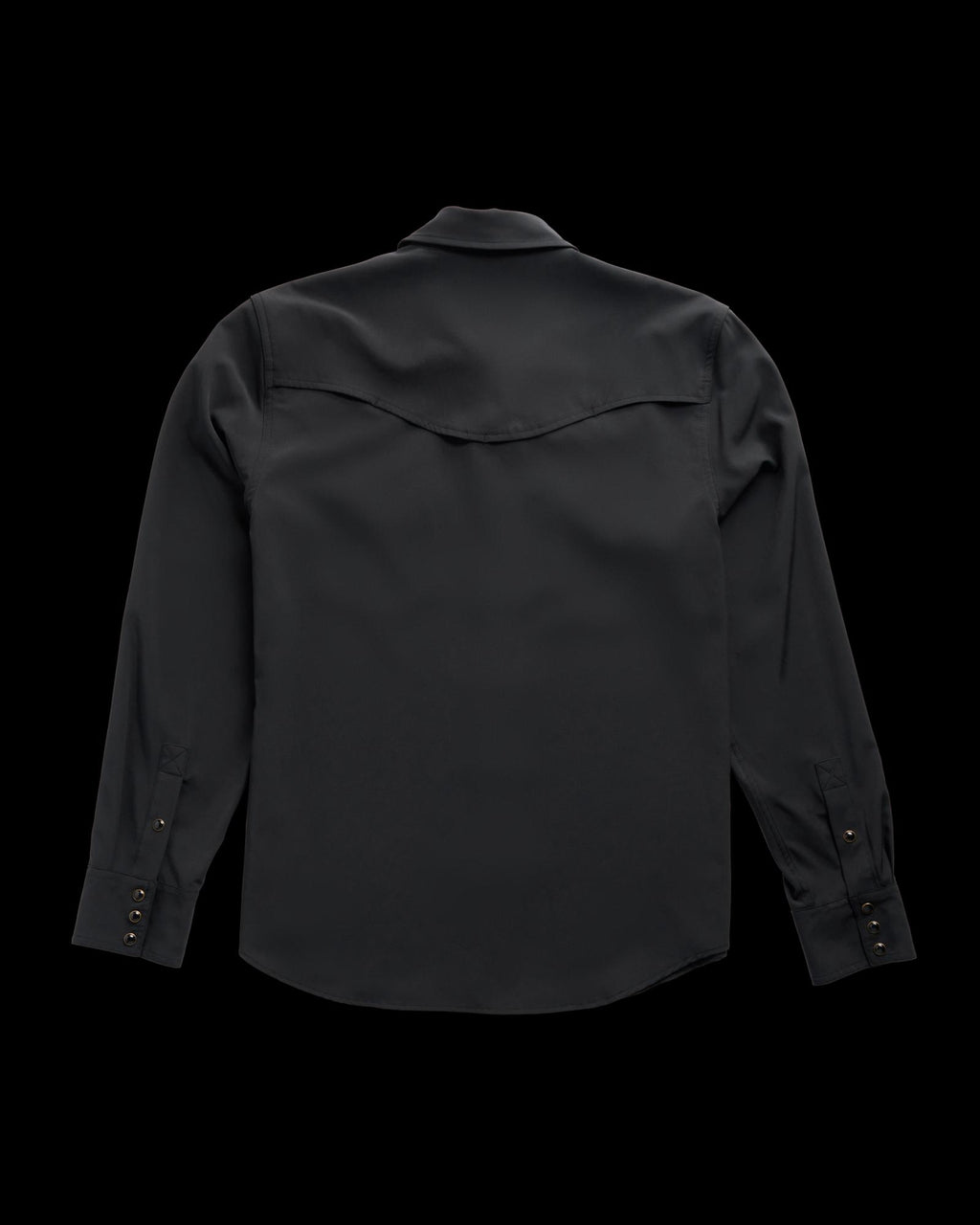 Closeup detail view of Men's Performance Western Pearl Snap LS - Black