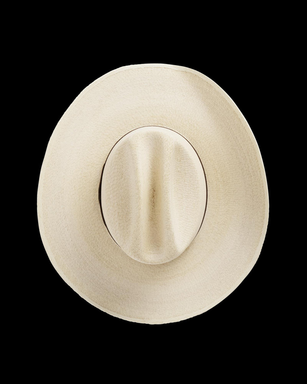 Top view of Cattleman Palm Cowboy Hat - Natural on plain background