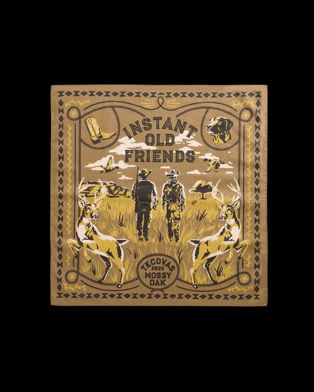 Front view of Tecovas x Mossy Oak Bandana - Olivewood on plain background