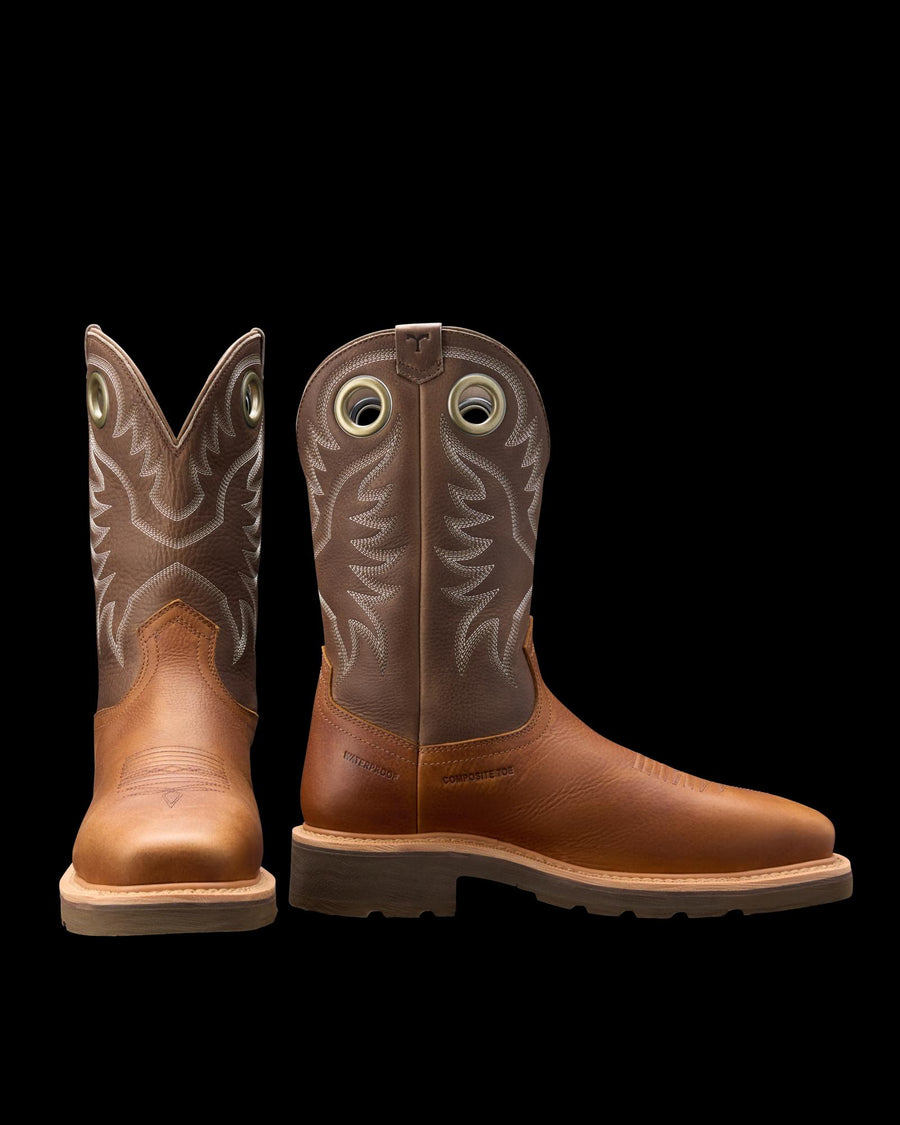 LongHaul Waterproof Square Composite Toe Work Boot - Saddle/Fossil