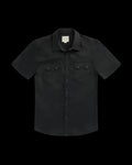 Closeup detail view of Men's Vintage Weight Short Sleeve Pearl Snap - Midnight
