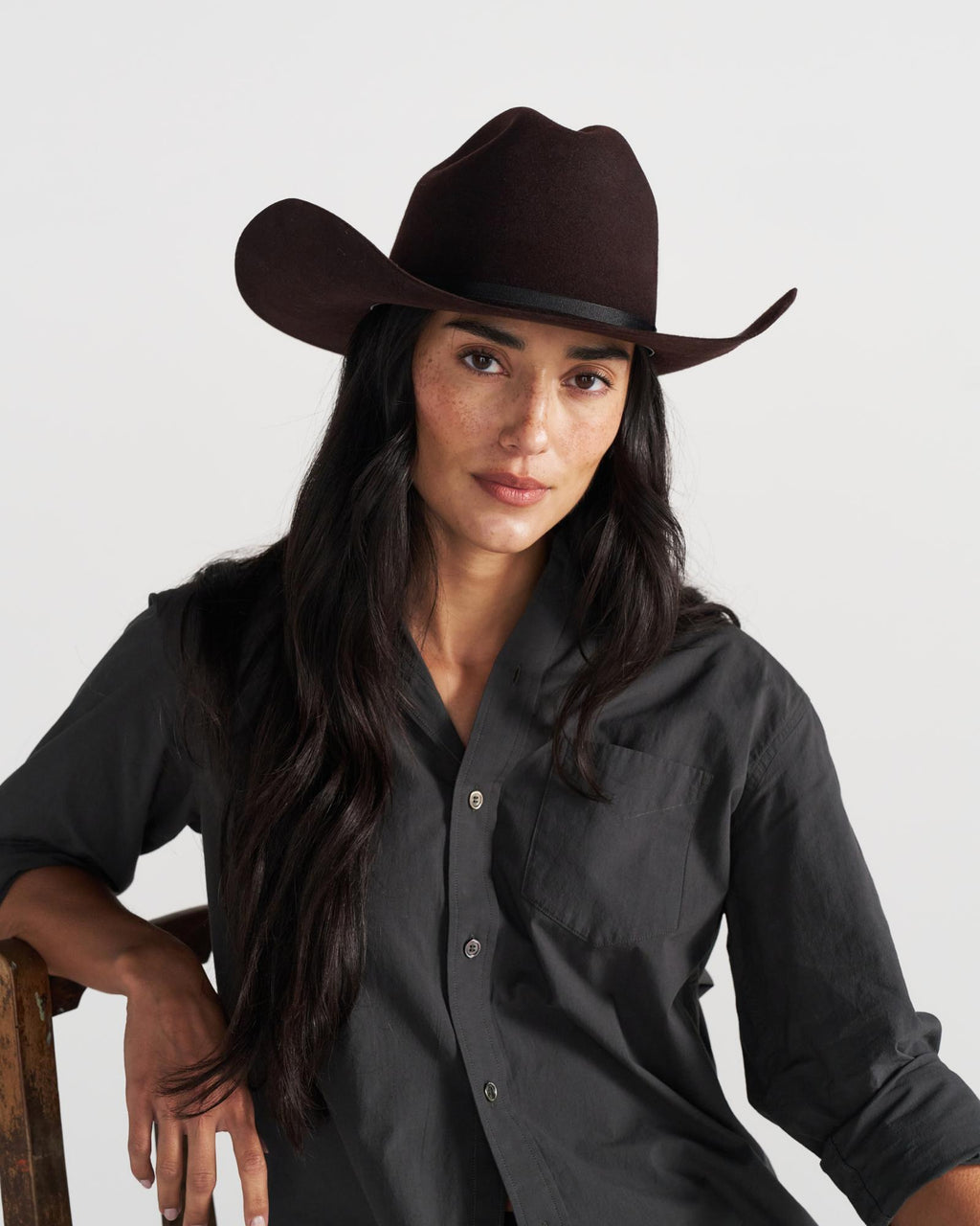 View of Cattleman Fur Cowboy Hat - Black Cherry
