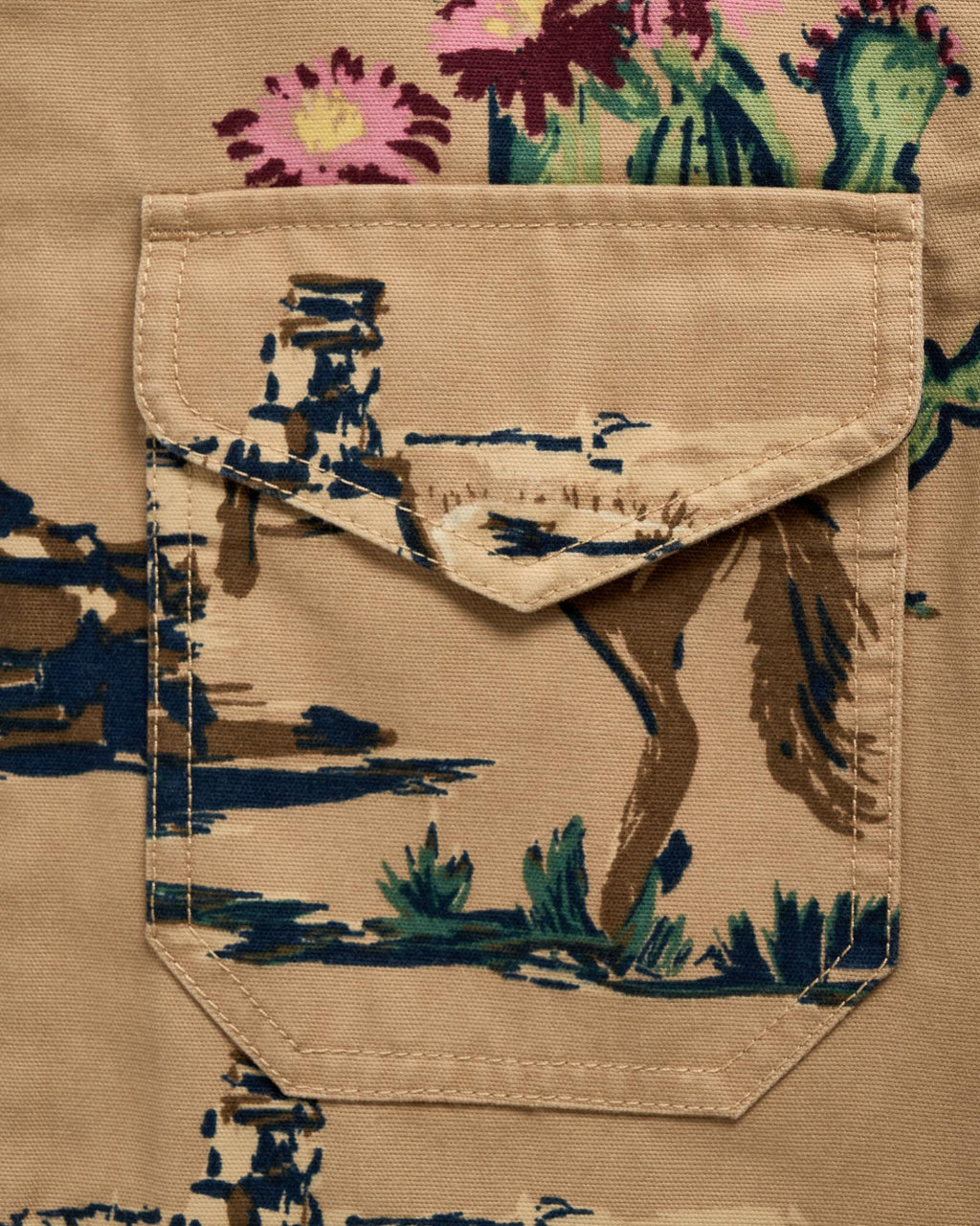 Closeup view of Women's Western Mechanic's Jacket - Tan