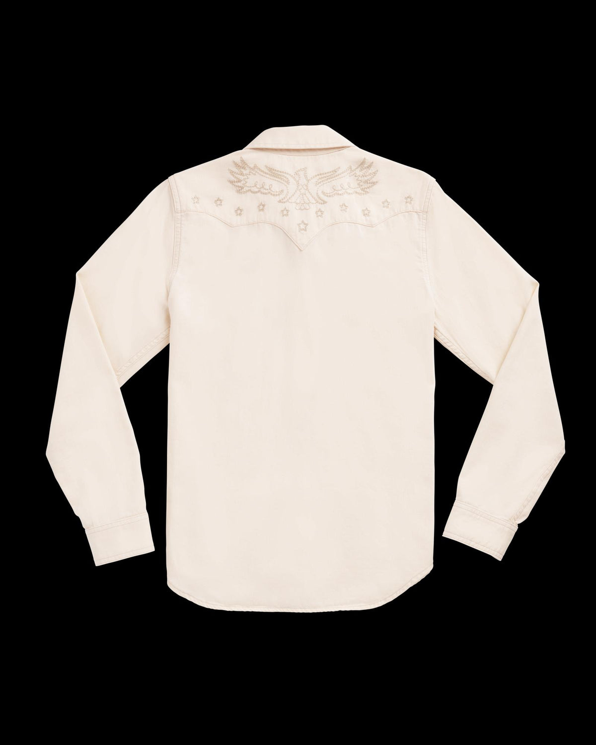 Closeup detail view of Women's Denim Pearl Snap (III) - Natural
