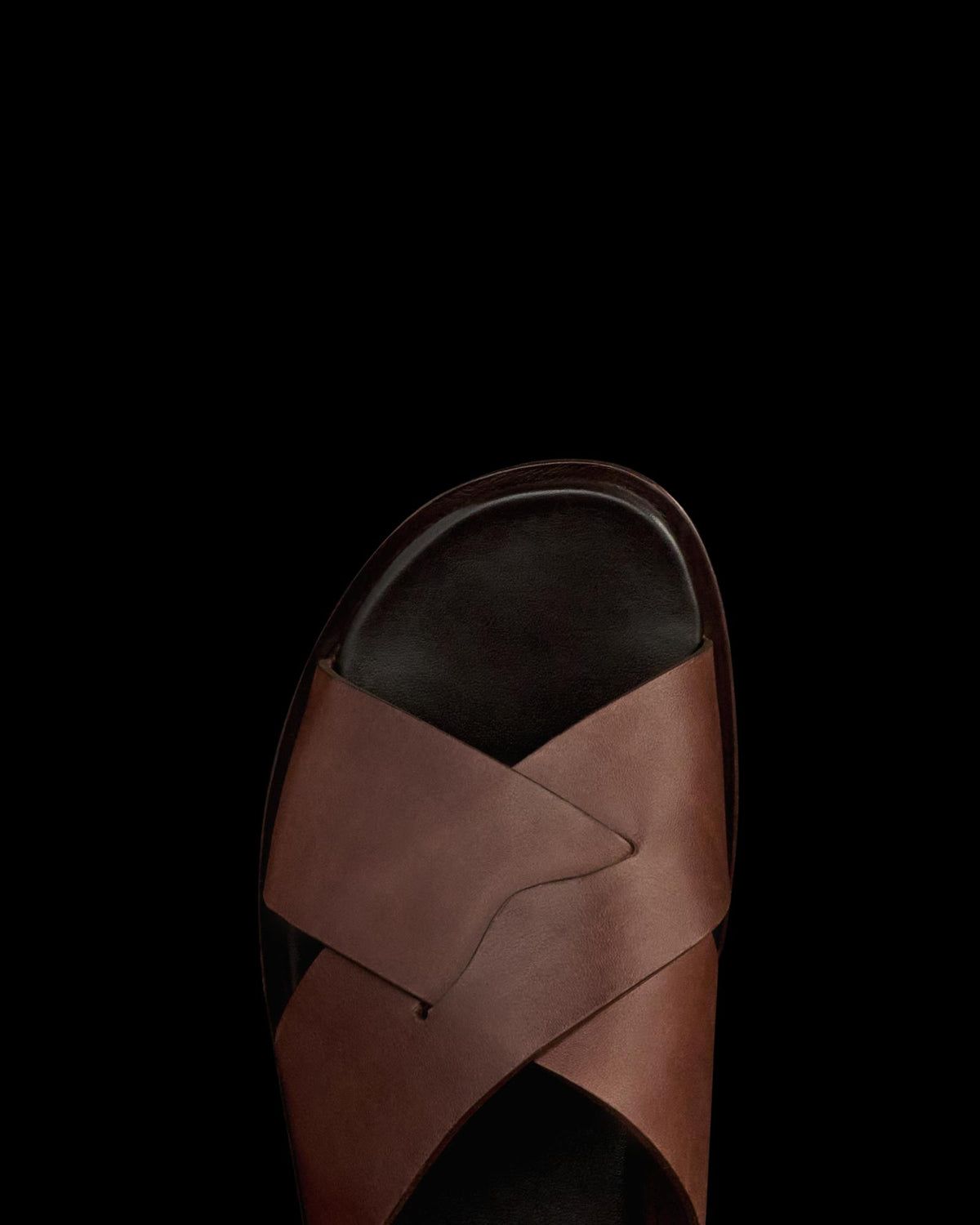 Toe view of The Lexington - Dark Chocolate on plain background