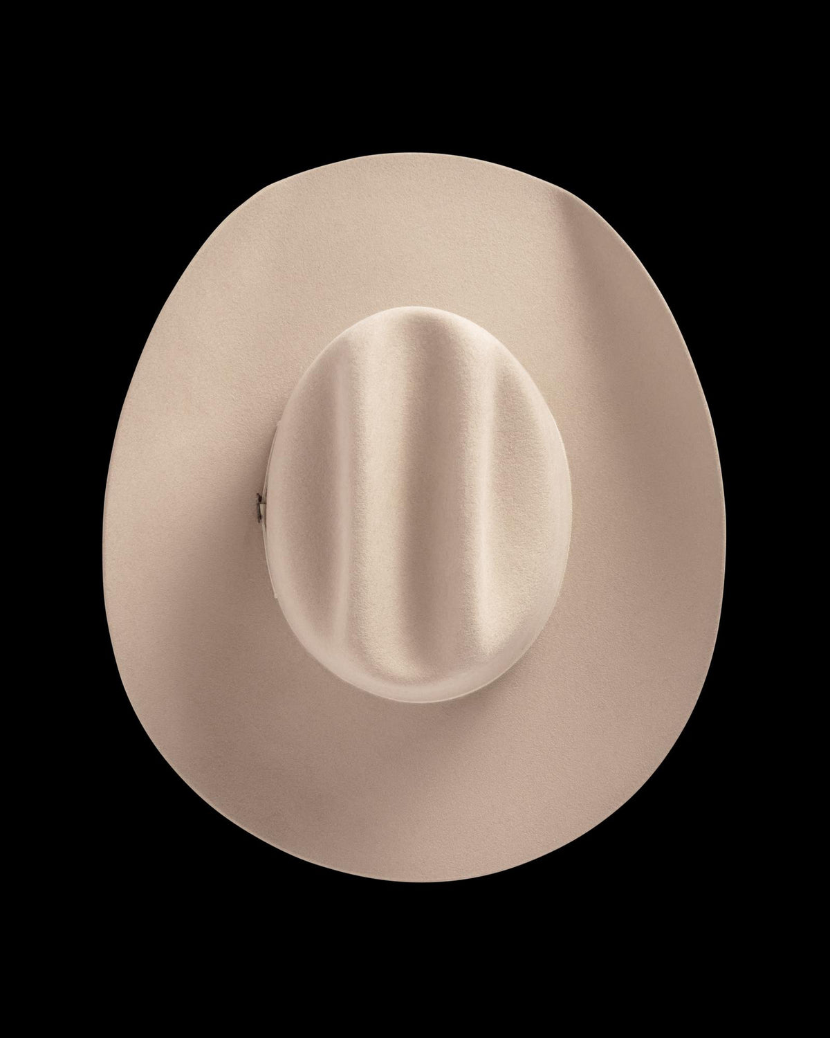 Top view of Cattleman Wool Cowboy Hat - Khaki on plain background