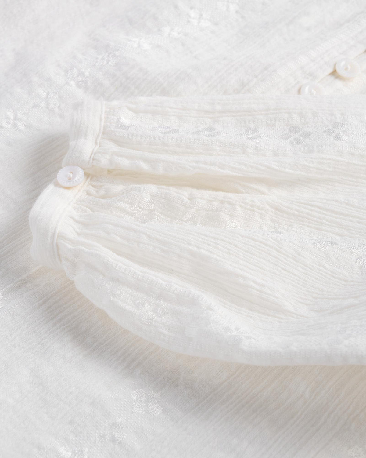 Closeup view of Women's L/S Woven Blouse - White