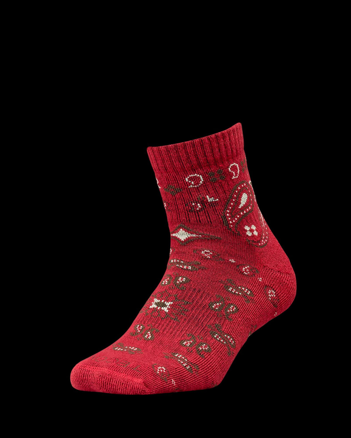Quarterfront view of Hiker Socks (2-Pack) - Bandana Multi on plain background
