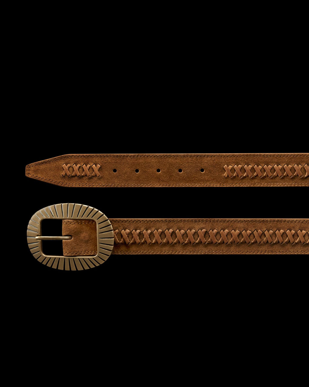 Closeup view of Women's Center Bar Buckle Belt - Sienna
