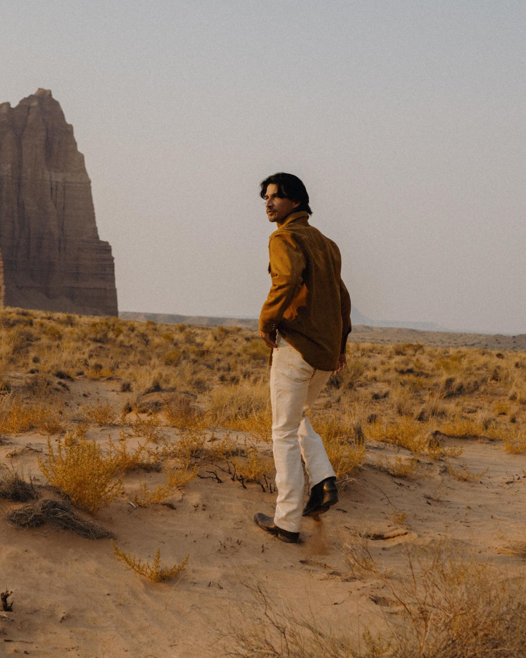 View of Men's Roughout Overshirt - Camel