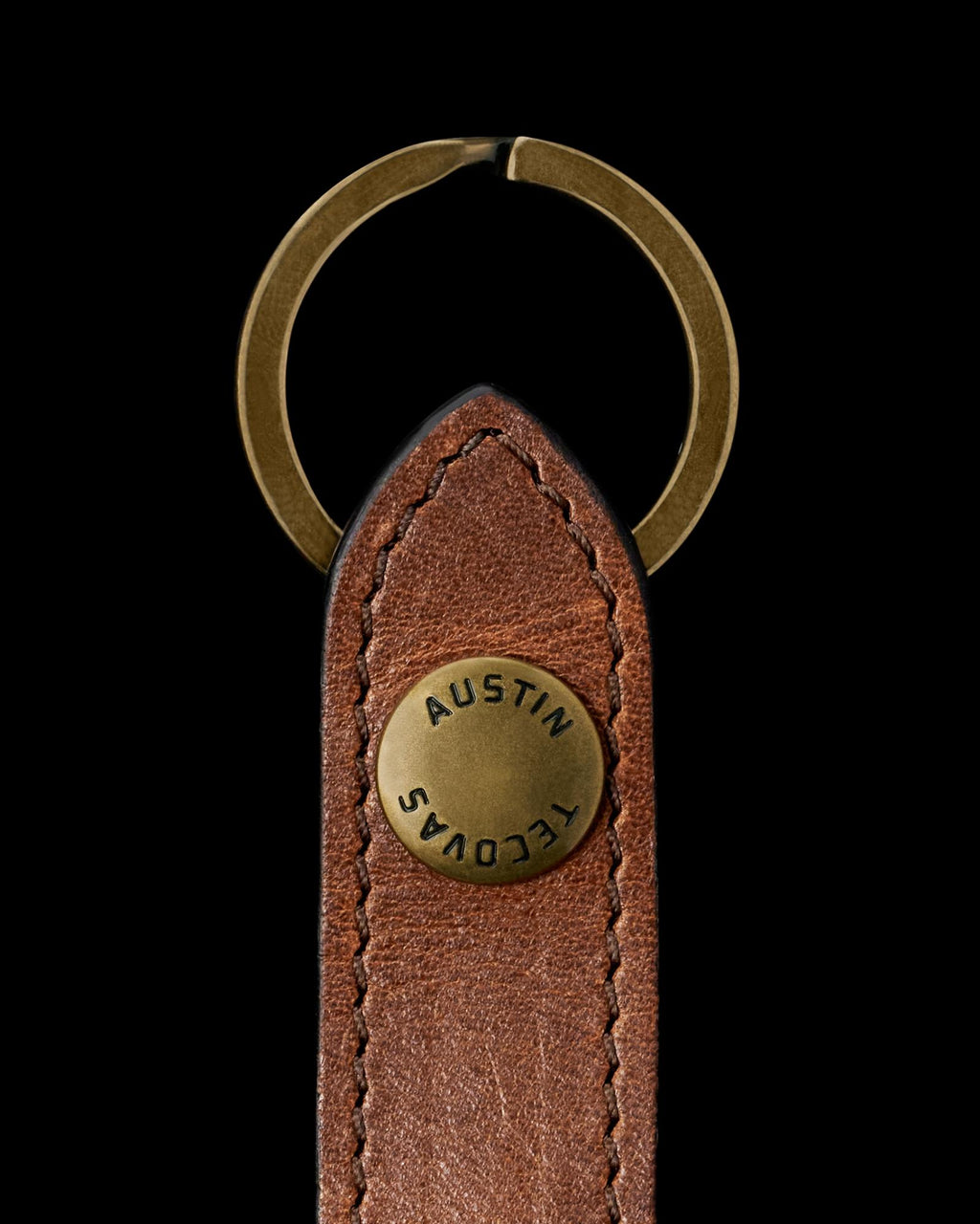Closeup view of Bartlett Keychain - Cognac