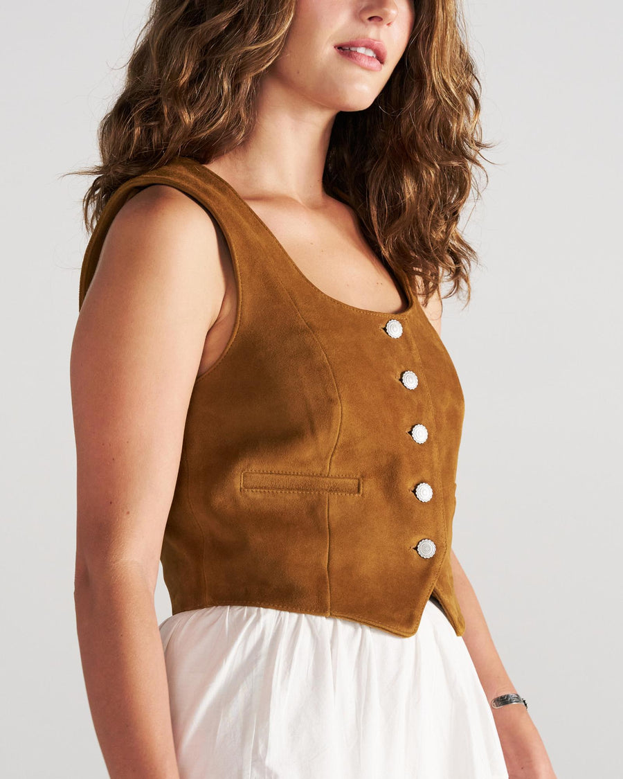 Women's Suede Vest - Sienna